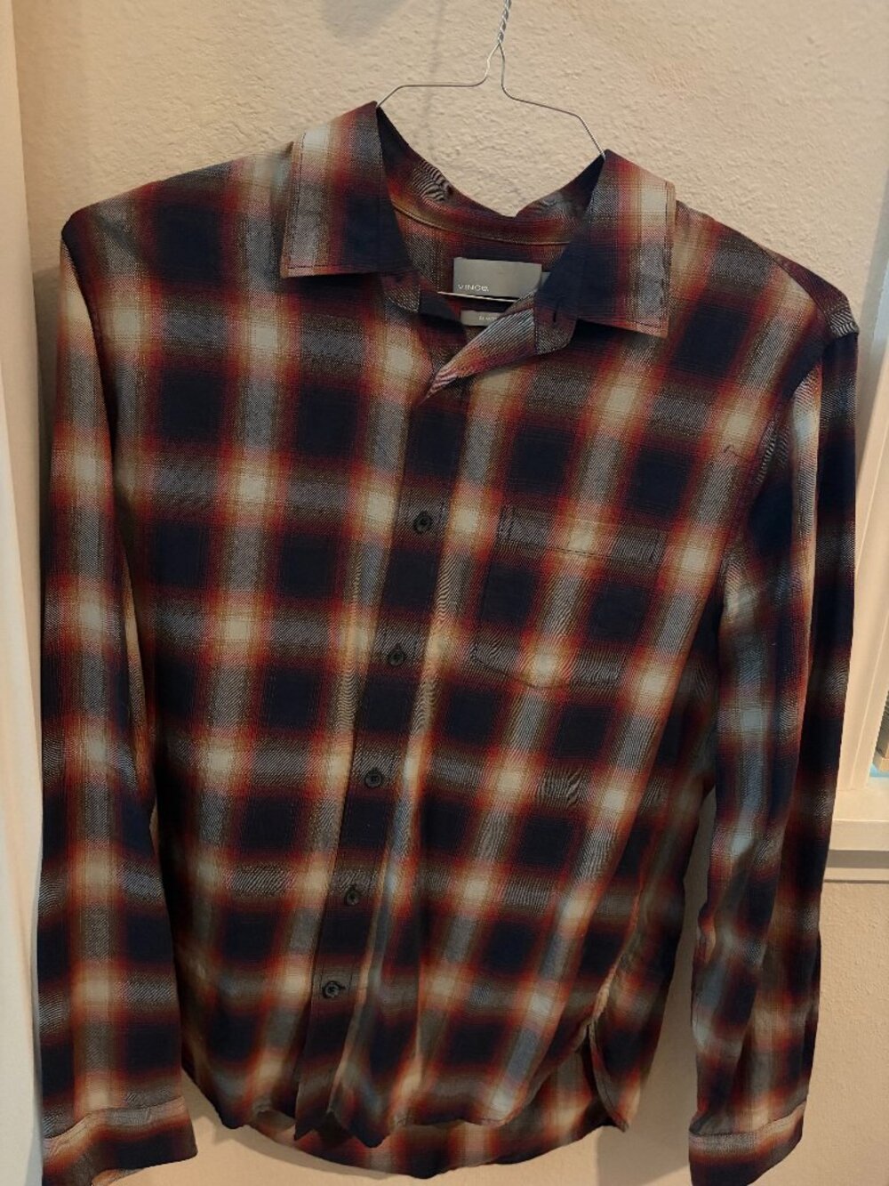 Vince Plaid Button-Up (M)